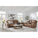  Manufacturer Color_Caramel  -- Signature Design by Ashley DeepWakes Power Reclining Leather Match Loveseat with Console IMAGE 14