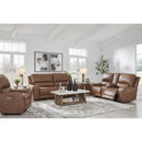  Manufacturer Color_Caramel  -- Signature Design by Ashley DeepWakes Power Reclining Leather Match Sofa IMAGE 14
