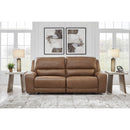  Manufacturer Color_Caramel  -- Signature Design by Ashley DeepWakes Power Reclining Leather Match Sofa IMAGE 5