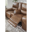  Manufacturer Color_Caramel  -- Signature Design by Ashley DeepWakes Power Reclining Leather Match Sofa IMAGE 7