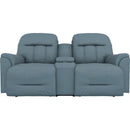  Best Home Furnishings Suitably L830CY4 Power Tilt Headrest Space Saver Console Loveseat - Tranquil IMAGE 2