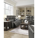  Manufacturer Color_Anchor  -- Signature Design by Ashley Bleckley Power Reclining Leather Match Loveseat with Console IMAGE 12