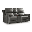  Manufacturer Color_Anchor  -- Signature Design by Ashley Bleckley Power Reclining Leather Match Loveseat with Console IMAGE 1