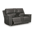  Manufacturer Color_Anchor  -- Signature Design by Ashley Bleckley Power Reclining Leather Match Loveseat with Console IMAGE 2