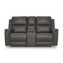  Manufacturer Color_Anchor  -- Signature Design by Ashley Bleckley Power Reclining Leather Match Loveseat with Console IMAGE 3