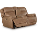  Signature Design by Ashley Glencroft PCU1240018 Power Reclining Loveseat with Console and Adjustable Headrest IMAGE 1