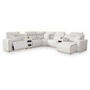  Manufacturer Color_Stone  -- ModMax II 65907S7 7 pc Power Reclining Sectional with Chaise and Audio Consoles IMAGE 1