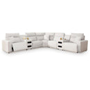  Manufacturer Color_Stone  -- ModMax II 65907S9 7 pc Power Reclining Sectional with Chaise and Audio Consoles IMAGE 1