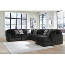  Manufacturer Color_Onyx  -- Signature Design by Ashley Midnight Madness Fabric 6 pc Sectional IMAGE 2