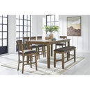  Signature Design by Ashley Urbinforte PCD592-09 Double Counter Upholstered Bench IMAGE 5