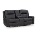  Benchcraft Mackmenville Reclining Leather Look Loveseat with Console 7471394 IMAGE 1