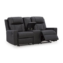  Benchcraft Mackmenville Reclining Leather Look Loveseat with Console 7471394 IMAGE 2