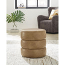  Manufacturer Color_Caramel  -- Signature Design by Ashley Ummi Leather Look Ottoman IMAGE 2