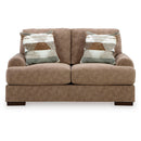  Manufacturer Color_Pecan  -- Signature Design by Ashley Jayne Park Stationary Fabric Loveseat IMAGE 2