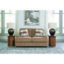  Manufacturer Color_Pecan  -- Signature Design by Ashley Jayne Park Stationary Fabric Loveseat IMAGE 4