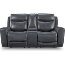  Manufacturer Color_Admiral  -- Signature Design by Ashley Next Move Power Reclining Leather Match Loveseat with Console IMAGE 2