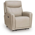  Manufacturer Color_Bone -- Signature Design by Ashley Pincara Power Leather Match Recliner IMAGE 1
