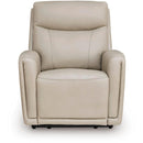  Manufacturer Color_Bone  -- Signature Design by Ashley Pincara Power Leather Match Recliner IMAGE 3
