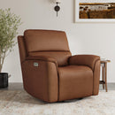  Flexsteel Henry Power Swivel Glider Leather Recliner Henry 1041-53P5-94672 Power Recliner - Caramel IMAGE 2