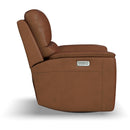  Flexsteel Henry Power Swivel Glider Leather Recliner Henry 1041-53P5-94672 Power Recliner - Caramel IMAGE 4