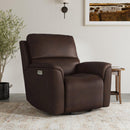  Flexsteel Henry Power Swivel Glider Leather Recliner Henry 1041-53P5-94672 Power Recliner - Burnt Umber IMAGE 2