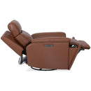  Flexsteel Refined Hickory Power Swivel Glider Leather Recliner Q3421-53P3-73570 IMAGE 10