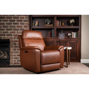  Flexsteel Refined Hickory Power Swivel Glider Leather Recliner Q3421-53P3-73570 IMAGE 2