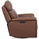  Flexsteel Refined Hickory Power Swivel Glider Leather Recliner Q3421-53P3-73570 IMAGE 4