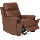  Flexsteel Refined Hickory Power Swivel Glider Leather Recliner Q3421-53P3-73570 IMAGE 5