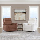 Flexsteel Refined Hickory Power Swivel Glider Leather Recliner Q3421-53P3-73570 IMAGE 6