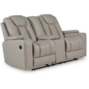  Signature Design by Ashley Elevate Edges PC8330543 Glider Reclining Loveseat with Console IMAGE 1