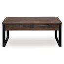  Signature Design by Ashley Wickman Falls T318-1 Rectangular Cocktail Table IMAGE 2